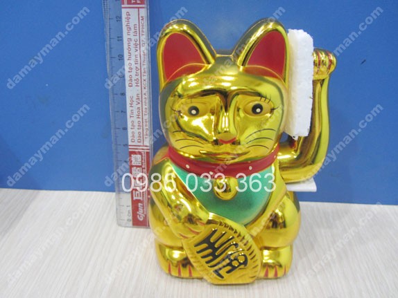 Mèo Nhựa Thần Tài May Mắn 7 (18cm)