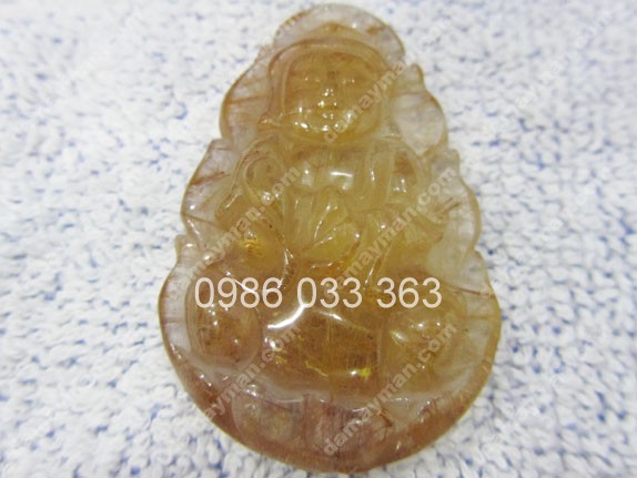 Mặt Dây Chuyền Phật Bà Thạch Anh Tóc Vàng