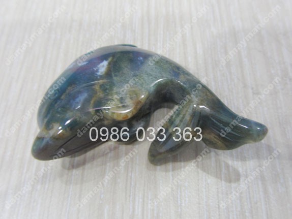 Mặt Dây Chuyền Cá Heo Đá Chalcedony