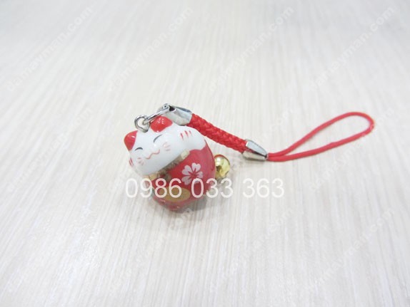 Móc Khóa Maneki Neko Mèo May Mắn.