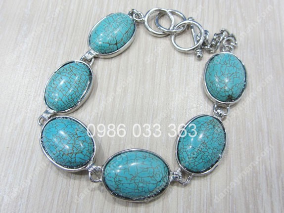 Lắc Tay Oval Đá Turquoise