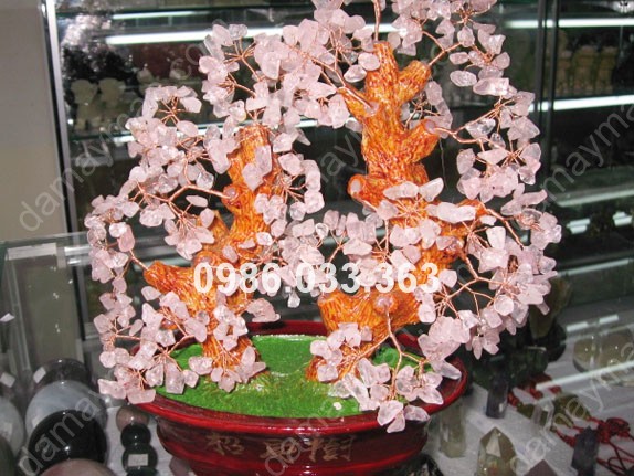 Cây Chiêu Tài Đá Thạch Anh Hồng 33cm