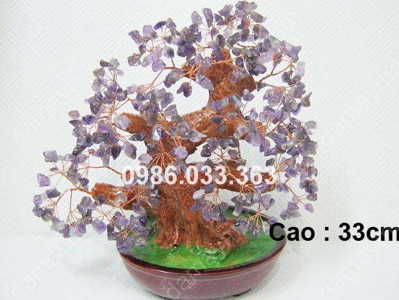 Cây Chiêu Tài Đá Thạch Anh Tím 33cm