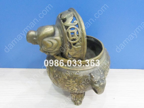 Lư Đồng Phật Di Lạc Tiền 14cm