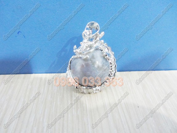 Mặt Dây Chuyền Rồng Đá Chalcedony Tròn