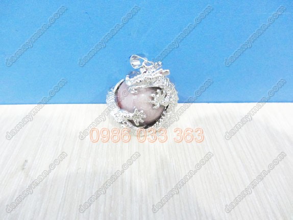 Mặt Dây Chuyền Rồng Đá Chalcedony Tròn