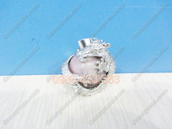 Mặt Dây Chuyền Rồng Đá Chalcedony Tròn