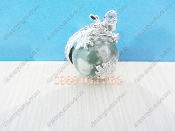 Mặt Dây Chuyền Đá Chalcedony Uốn Rồng