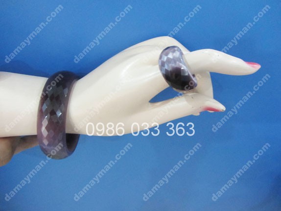 Bộ Vòng Đá Mắt Mèo Tím Giác