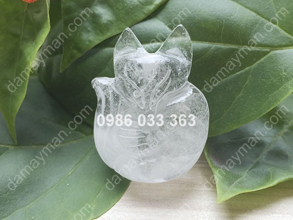 Hồ Ly Đá Thạch Anh Trắng 