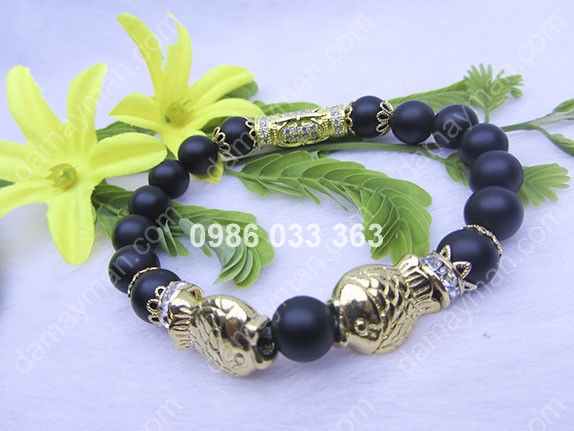 Chuỗi Tay Đá Phật Sơn Phối Cá Xi 8li