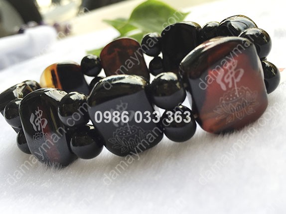 Lắc Tay Đá Agate Chữ Phúc