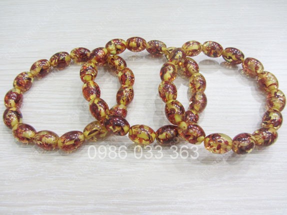 Lắc Amber (Hổ phách) Vàng 