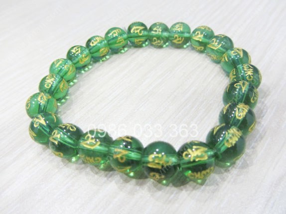 Lắc Tay Lưu Ly Chữ Anmani Xanh