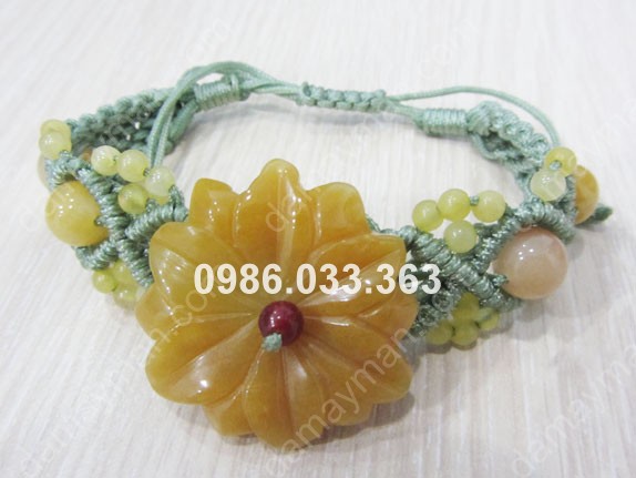 Lắc Tay Hoa Mẫu Đơn Đá Ngọc Hoàng Long