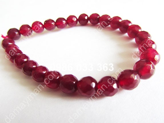 Chuỗi Tay Đá Ruby Đỏ Giác 6ly