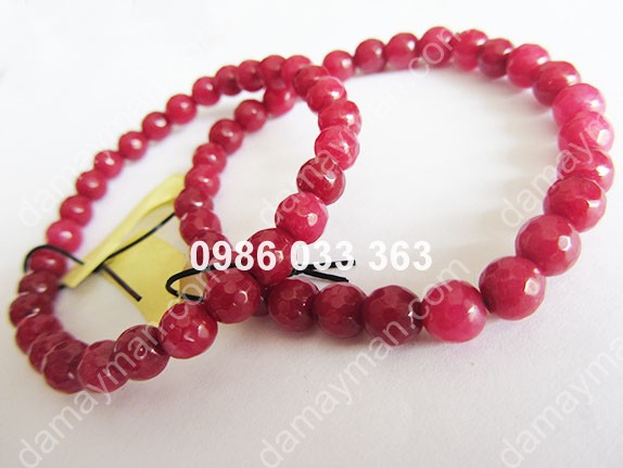 Chuỗi Tay Đá Ruby Đỏ Giác 6ly 