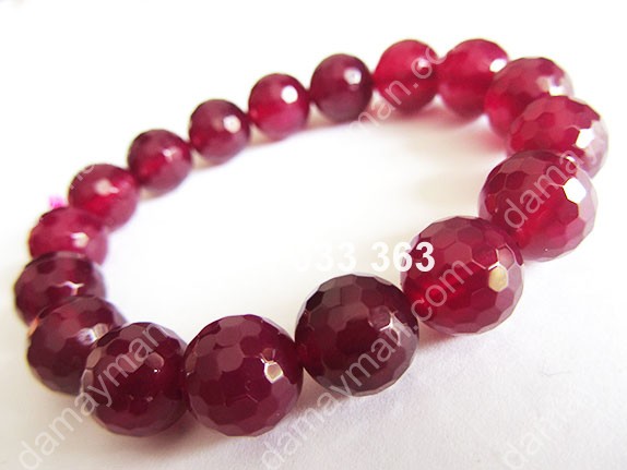 Chuỗi Tay Đá Ruby Đỏ Giác 10ly