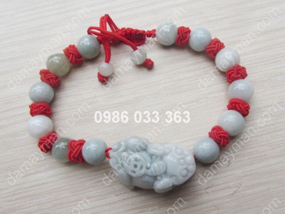 Lắc Tay Tỳ Hưu Cẩm Thạch Xanh