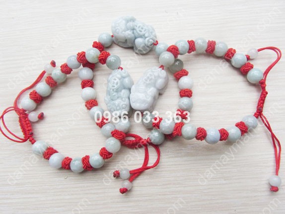 Lắc Tay Tỳ Hưu Cẩm Thạch Xanh