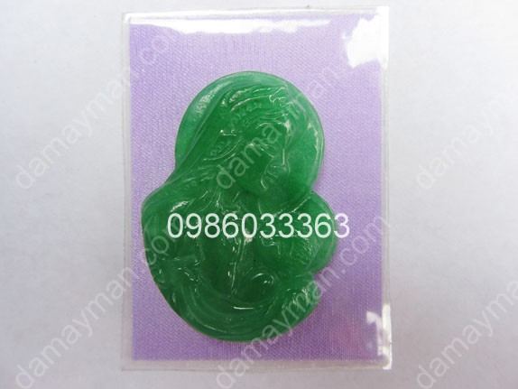 Mặt Dây Chuyền Đức Mẹ Đá Ngọc Bích Nephrite