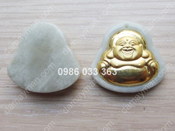 Mặt DC Phật Di Lặc Cẩm Thạch Xi Vàng