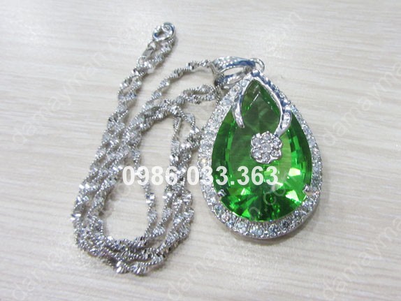 Dây Chuyền Giọt Nước Topaz Xanh