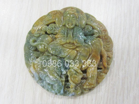 Mặt Dây Chuyền Quan Âm Cưỡi Voi Đá Chalcedony