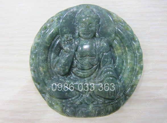 Mặt Dây Chuyền Đại Thế Chí Đá Chalcedony Xanh