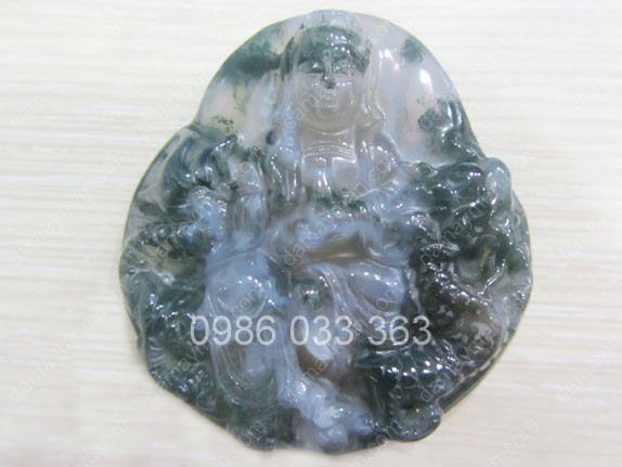 Mặt Dây Chuyền Quan Âm Cưỡi Rồng Đá Chalcedony