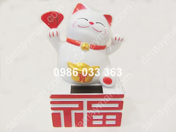 Mèo Thần Tài Maneki Neko Trắng 901