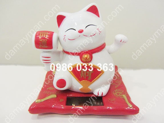 Mèo Thần Tài Maneki Neko Trắng 814