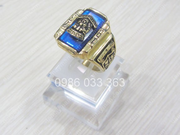 Nhẫn Inox Mỹ Đá Topaz Xanh 