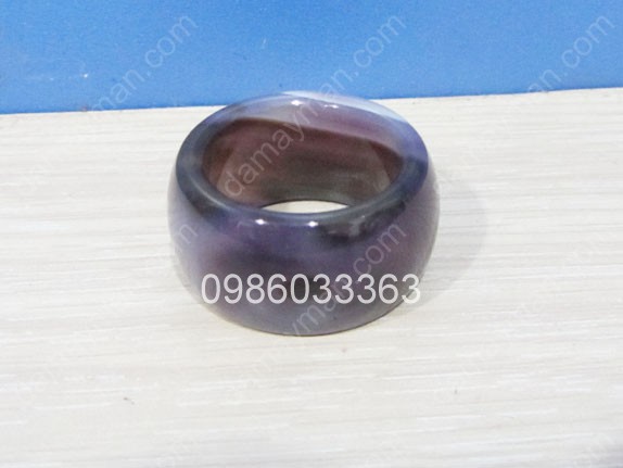 Nhẫn Đá Mã Não Tím Bảng 1.5cm