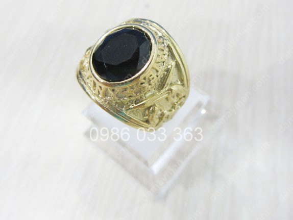 Nhẫn Inox Xi Vàng Đá Đen