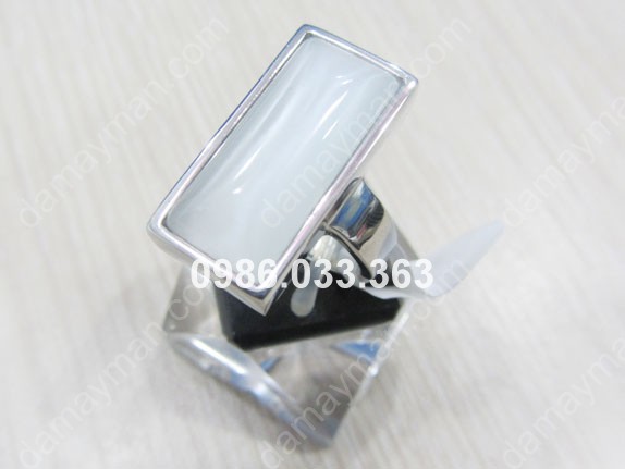 Nhẫn Inox Nữ Đá Mắt Mèo Trắng 