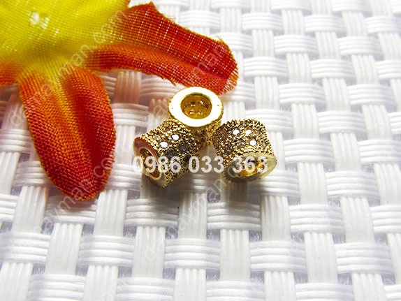 Hột 2 Tầng Vàng Phối Vòng Tay