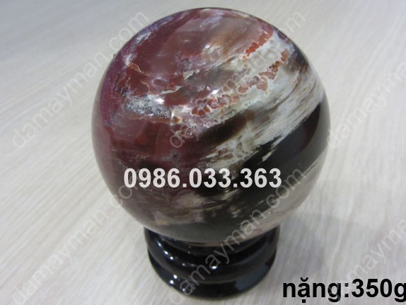 Quả Cầu Đá Gỗ Hoá Thạch 350g