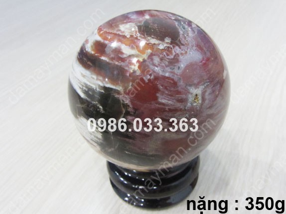 Quả Cầu Đá Gỗ Hoá Thạch 350g