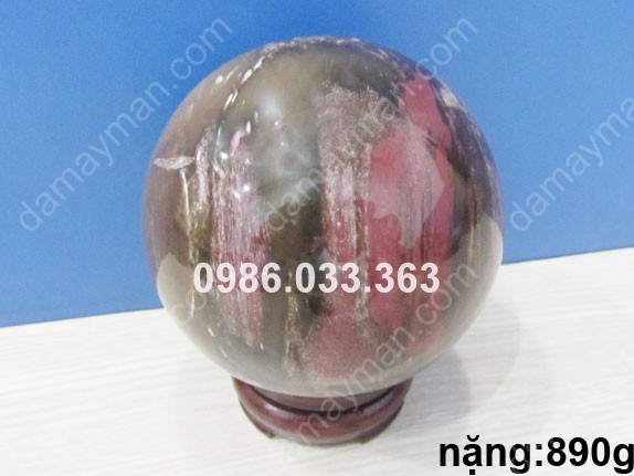 Quả Cầu Đá Gỗ Hoá Thạch 890g