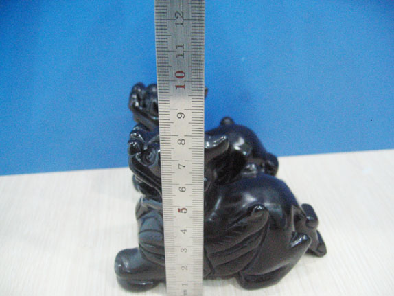 Cặp Tỳ Hưu Đá Huyền Đen Đạp Tiền