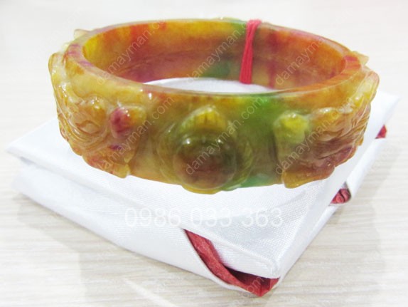 Vòng Tay Cẩm Thạch Tứ Quý Chạm Rồng F58