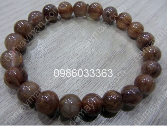Vòng Tay Thạch Anh Tóc Đỏ 8ly